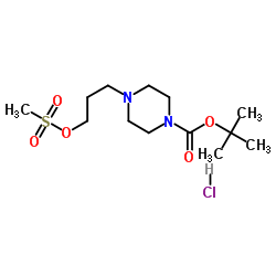 tert-butyl 4-[3-(methanesulfonyloxy)propyl]piperazine-1-carboxylate hydrochloride structure