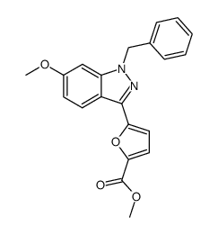 1-benzyl-3-(5'-methoxycarbonyl-2'-furyl)-6-methoxyindazole Structure