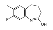 8-fluoro-7-methyl-1,3,4,5-tetrahydro-1-benzazepin-2-one结构式