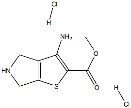 3-氨基-5,6-二氢-4H-噻吩并[2,3-c]吡咯-2-甲酸甲酯二盐酸盐结构式