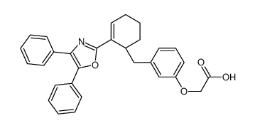 2-[3-[[(1S)-2-(4,5-diphenyl-1,3-oxazol-2-yl)cyclohex-2-en-1-yl]methyl]phenoxy]acetic acid结构式