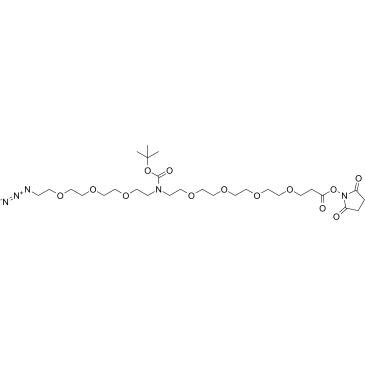 N-(Azido-PEG3)-N-Boc-PEG4-NHS ester Structure