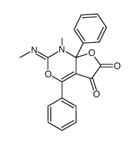 1,2,7,7a-tetrahydro-1-methyl-2-(methylimino)-4,7a-diphenyl-fluoro[2,3-d][1,3]oxazine-5,6-dione结构式