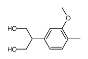 2-(3-methoxy-4-methylphenyl)propane-1,3-diol结构式