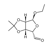 D-arabino-Pentodialdo-5,2-furanoside, ethyl 3,4-O-(1-methylethylidene)-, (5S)- (9CI) Structure