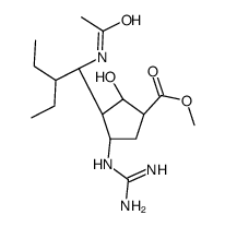 (1S,2S,3R,4R)-Methyl 3-((R)-1-acetamido-2-ethylbutyl)-4-guanidino-2-hydroxycyclopentanecarboxylate Structure