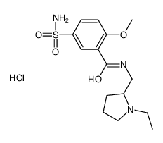 5-(aminosulphonyl)-N-[(1-ethyl-2-pyrrolidinyl)methyl]-2-methoxybenzamide monohydrochloride结构式