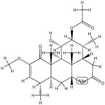 12β-Acetoxy-11α-hydroxy-2-methoxypicras-2-ene-1,16-dione结构式