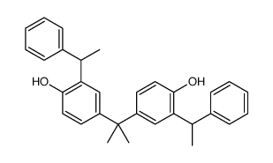 4-[2-[4-hydroxy-3-(1-phenylethyl)phenyl]propan-2-yl]-2-(1-phenylethyl)phenol结构式