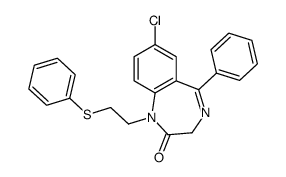 7-chloro-5-phenyl-1-(2-phenylsulfanylethyl)-3H-1,4-benzodiazepin-2-one结构式