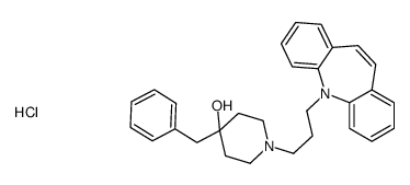 1-(3-benzo[b][1]benzazepin-11-ylpropyl)-4-benzylpiperidin-4-ol,hydrochloride Structure
