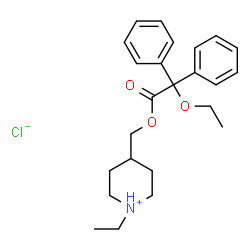 2,2-Diphenyl-2-ethoxyacetic acid (1-ethyl-4-piperidyl)methyl ester hyd rochloride结构式