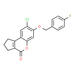 8-chloro-7-[(4-fluorobenzyl)oxy]-2,3-dihydrocyclopenta[c]chromen-4(1H)-one structure