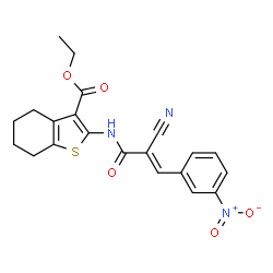 ethyl (E)-2-(2-cyano-3-(3-nitrophenyl)acrylamido)-4,5,6,7-tetrahydrobenzo[b]thiophene-3-carboxylate Structure