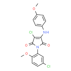 3-chloro-1-(5-chloro-2-methoxyphenyl)-4-(4-methoxyanilino)-1H-pyrrole-2,5-dione结构式