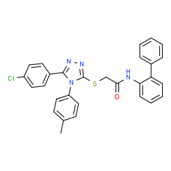 N-[1,1'-biphenyl]-2-yl-2-{[5-(4-chlorophenyl)-4-(4-methylphenyl)-4H-1,2,4-triazol-3-yl]sulfanyl}acetamide结构式