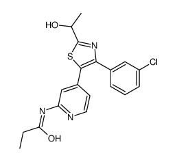 N-[4-[4-(3-chlorophenyl)-2-(1-hydroxyethyl)-1,3-thiazol-5-yl]pyridin-2-yl]propanamide结构式