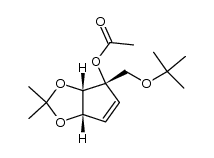 (1R,2S,3S)-1-acetoxy-2,3-(isopropylidenedioxy)-1-(tert-butoxymethyl)-4-cyclopenten Structure