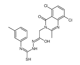 1-[[2-(5,8-dichloro-2-methyl-4-oxoquinazolin-3-yl)acetyl]amino]-3-(3-methylphenyl)thiourea Structure