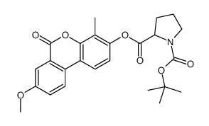 1-O-tert-butyl 2-O-(8-methoxy-4-methyl-6-oxobenzo[c]chromen-3-yl) pyrrolidine-1,2-dicarboxylate结构式