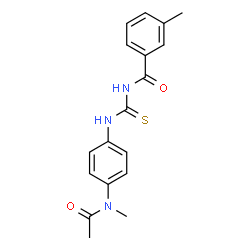 N-[({4-[acetyl(methyl)amino]phenyl}amino)carbonothioyl]-3-methylbenzamide structure