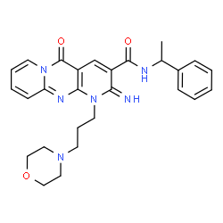 2-imino-1-[3-(4-morpholinyl)propyl]-5-oxo-N-(1-phenylethyl)-1,5-dihydro-2H-dipyrido[1,2-a:2,3-d]pyrimidine-3-carboxamide结构式