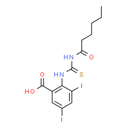 3,5-DIIODO-2-[[[(1-OXOHEXYL)AMINO]THIOXOMETHYL]AMINO]-BENZOIC ACID Structure