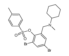 Toluene-4-sulfonic acid 2,4-dibromo-6-[(cyclohexyl-methyl-amino)-methyl]-phenyl ester结构式