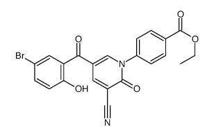 ethyl 4-[5-(5-bromo-2-hydroxybenzoyl)-3-cyano-2-oxopyridin-1-yl]benzoate结构式