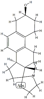 3β-Hydroxyestra-5,7,9-trien-17-one ethylene acetal structure