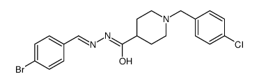N-[(4-bromophenyl)methylideneamino]-1-[(4-chlorophenyl)methyl]piperidine-4-carboxamide Structure