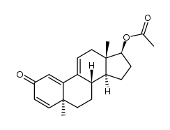 2-Oxo-5α-methyl-17β-acetoxy-Δ1(10),2,9(11)-oestratrien结构式