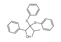 3-methyl-1-phenyl-2,2-bis(phenylthio)butan-1-ol结构式