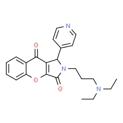 2-[3-(Diethylamino)propyl]-1-(4-pyridinyl)-1,2-dihydrochromeno[2,3-c]pyrrole-3,9-dione结构式