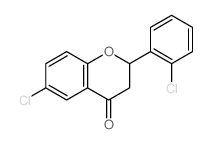 4H-1-Benzopyran-4-one,6-chloro-2-(2-chlorophenyl)-2,3-dihydro-结构式