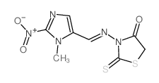 3-[(3-methyl-2-nitro-imidazol-4-yl)methylideneamino]-2-sulfanylidene-thiazolidin-4-one结构式