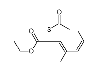 ethyl 2-acetylsulfanyl-2,4-dimethylhepta-3,5-dienoate结构式