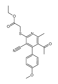 ethyl 2-((5-acetyl-3-cyano-4-(4-methoxyphenyl)-6-methylpyridin-2-yl)thio)acetate Structure