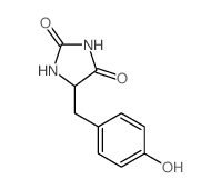 5-[(4-hydroxyphenyl)methyl]imidazolidine-2,4-dione structure