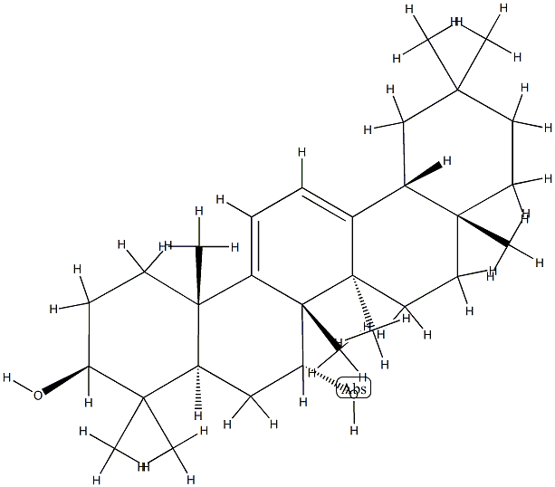 Oleana-9(11),12-diene-3β,7α-diol结构式