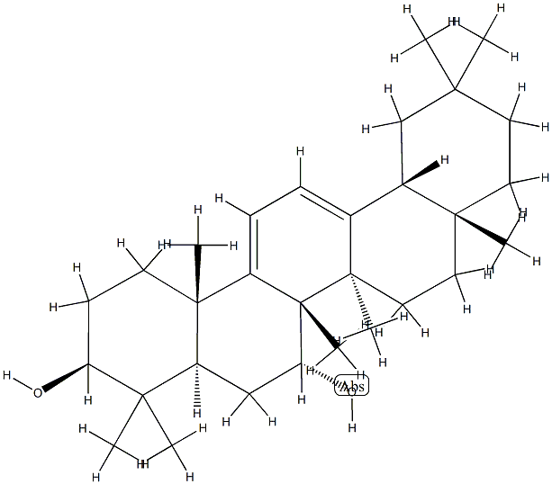 Oleana-9(11),12-diene-3β,7α-diol structure