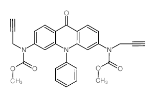 Carbamic acid, (9,10-dihydro-9-oxo-10-phenyl-3,6-acridinediyl)bis[2-propynyl-, dimethyl ester (en) Structure