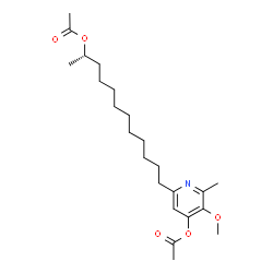 Acetic acid 12-(4-acetyloxy-5-methoxy-6-methylpyridin-2-yl)dodecan-2-yl ester structure