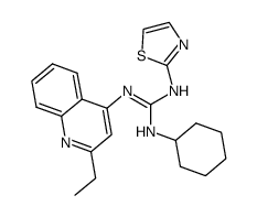 N-cyclohexyl-N'-(2-ethyl-quinolin-4-yl)-N''-thiazol-2-yl-guanidine结构式