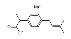 Benzeneacetic acid,-alpha--methyl-4-(3-methyl-2-butenyl)-, sodium salt (9CI) Structure