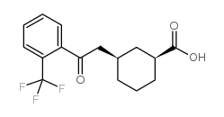 cis-3-[2-oxo-2-(2-trifluoromethylphenyl)ethyl]cyclohexane-1-carboxylic acid结构式