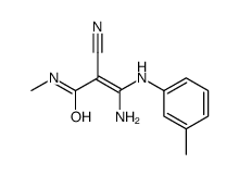 3-amino-2-cyano-N-methyl-3-(3-methylanilino)prop-2-enamide结构式