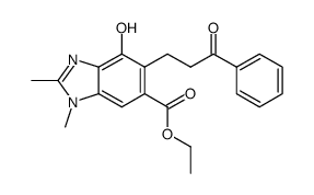 7-hydroxy-2,3-dimethyl-6-(3-oxo-3-phenyl-propyl)-3H-benzoimidazole-5-carboxylic acid ethyl ester Structure