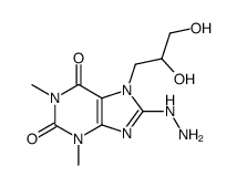 7-(2,3-Dihydroxypropyl)-8-hydrazinotheophylline Structure