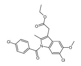 ethyl [6-chloro-1-(4-chlorobenzoyl)-5-methoxy-2-methyl-1H-indol-3-yl]acetate结构式